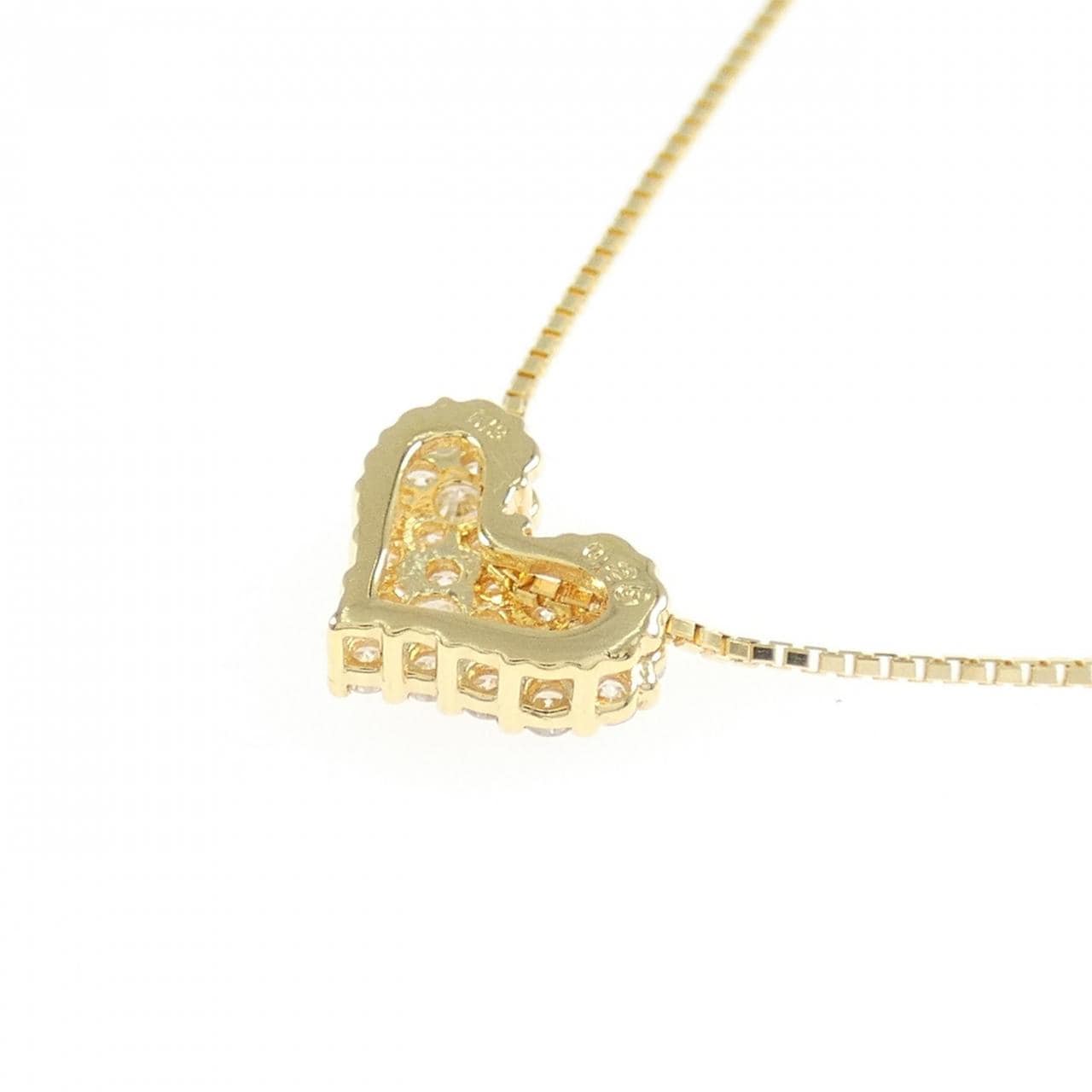 K18YG ハート ダイヤモンド ネックレス 0.25CT