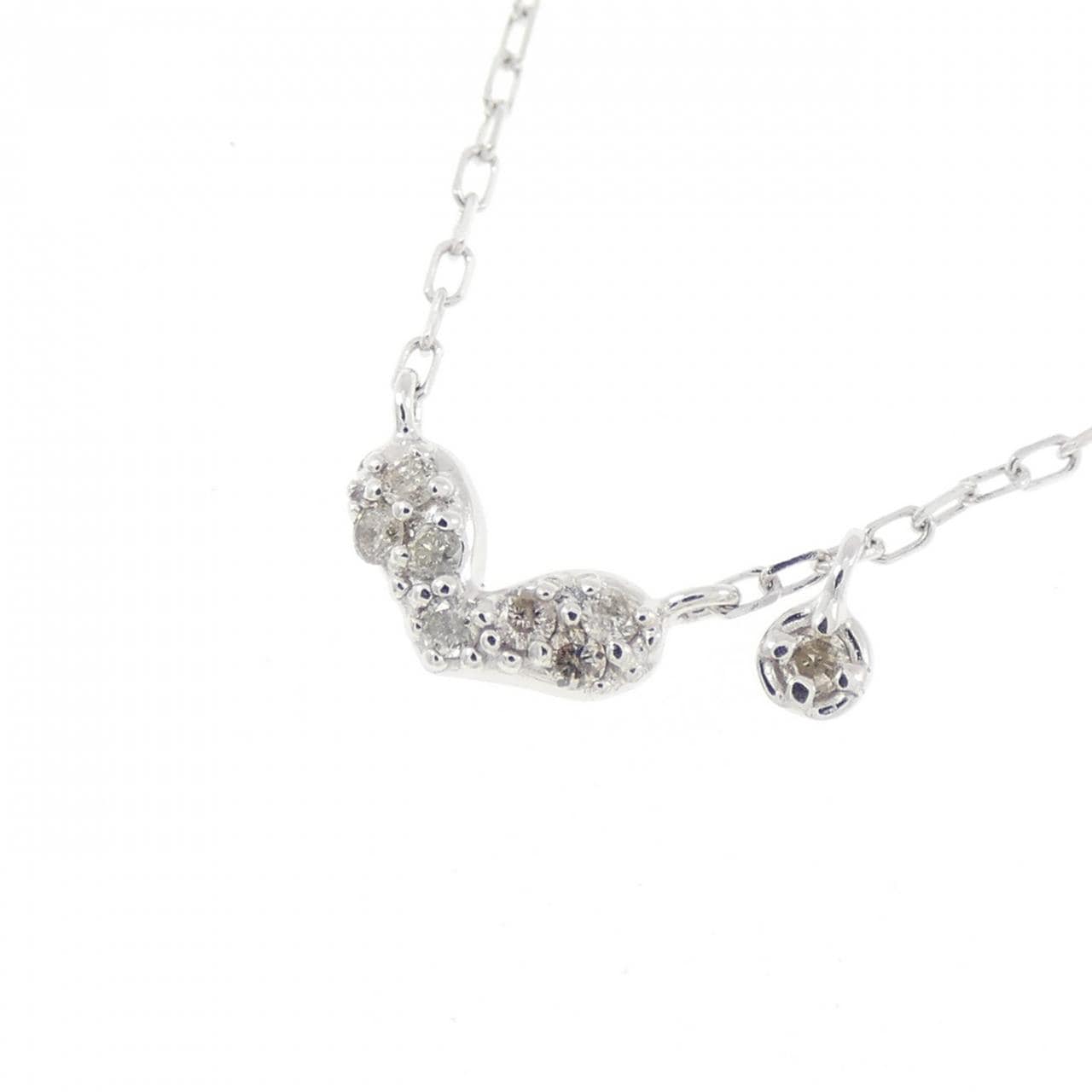K10WG ハート ダイヤモンド ネックレス 0.04CT