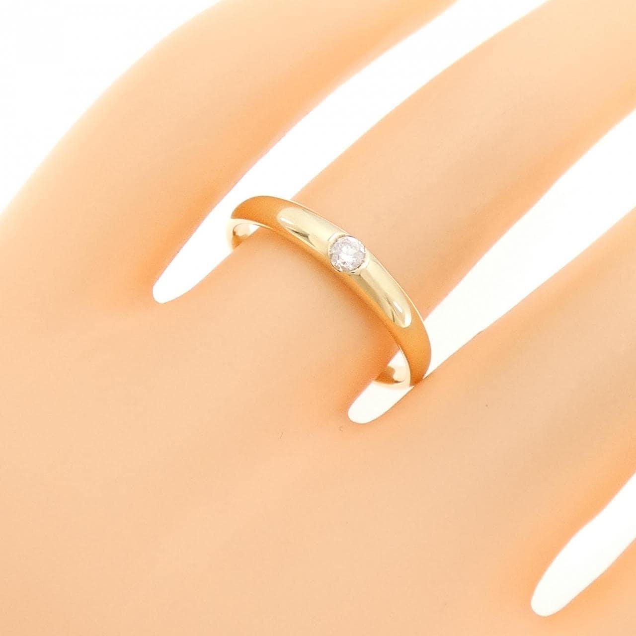 K18YG单钻鑽石戒指 0.09CT