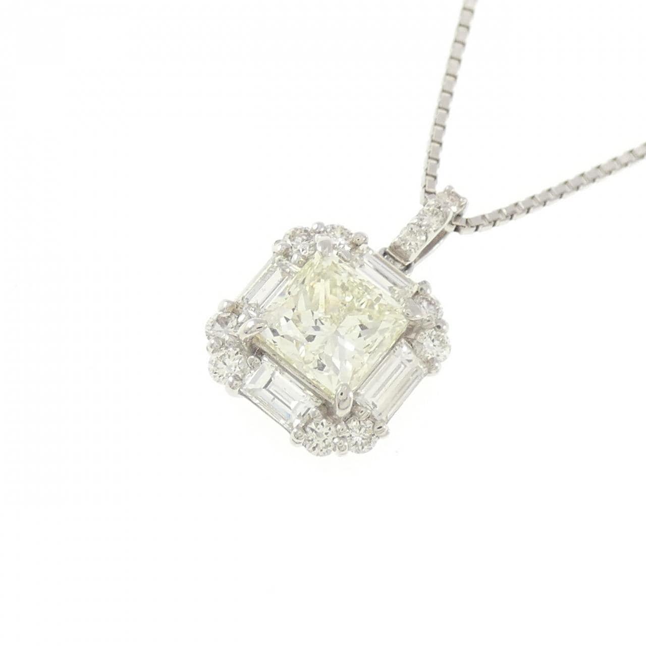 【新品】PT ダイヤモンド ネックレス 1.009CT VLY SI2 ファンシーカット