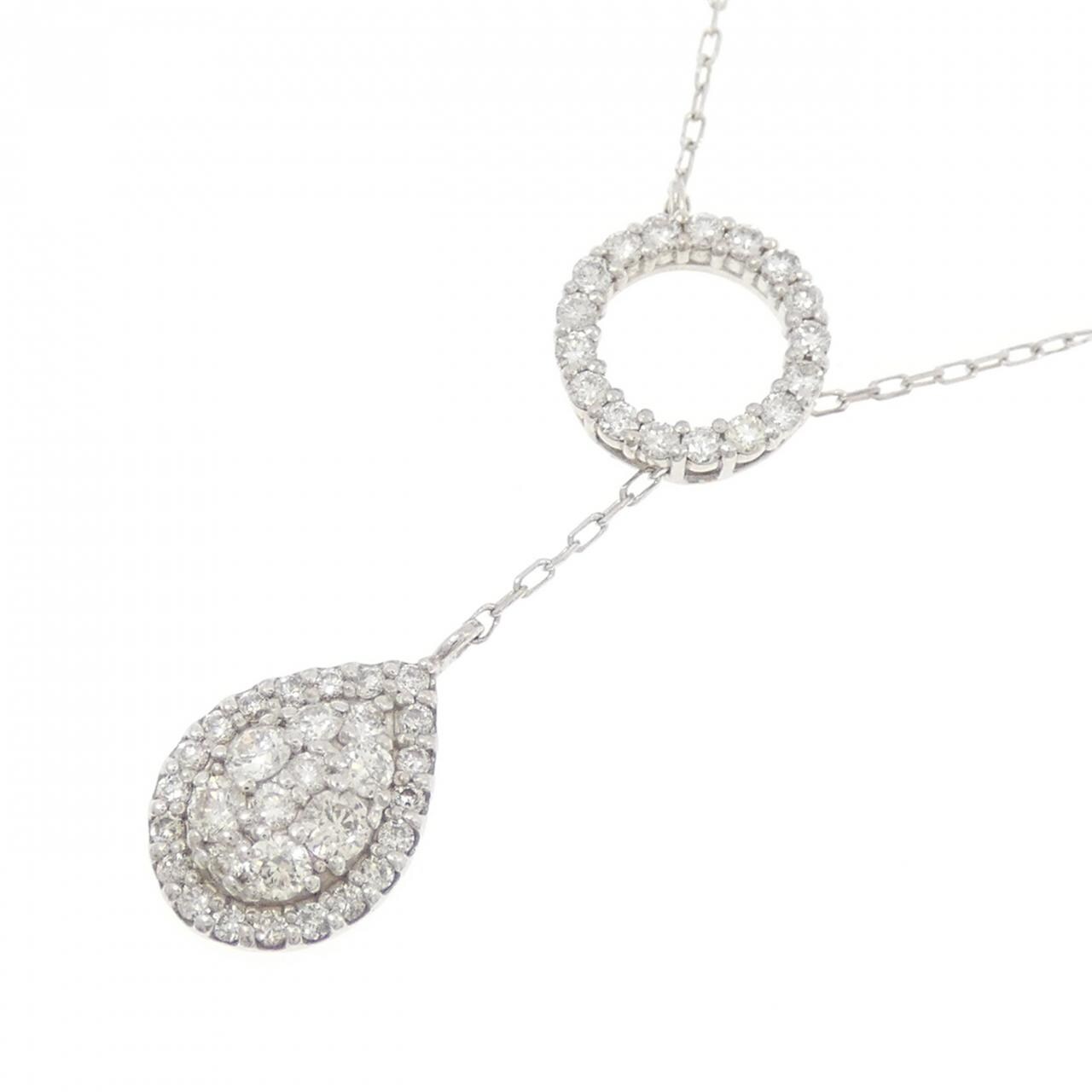K18WG ダイヤモンド ネックレス 0.55CT