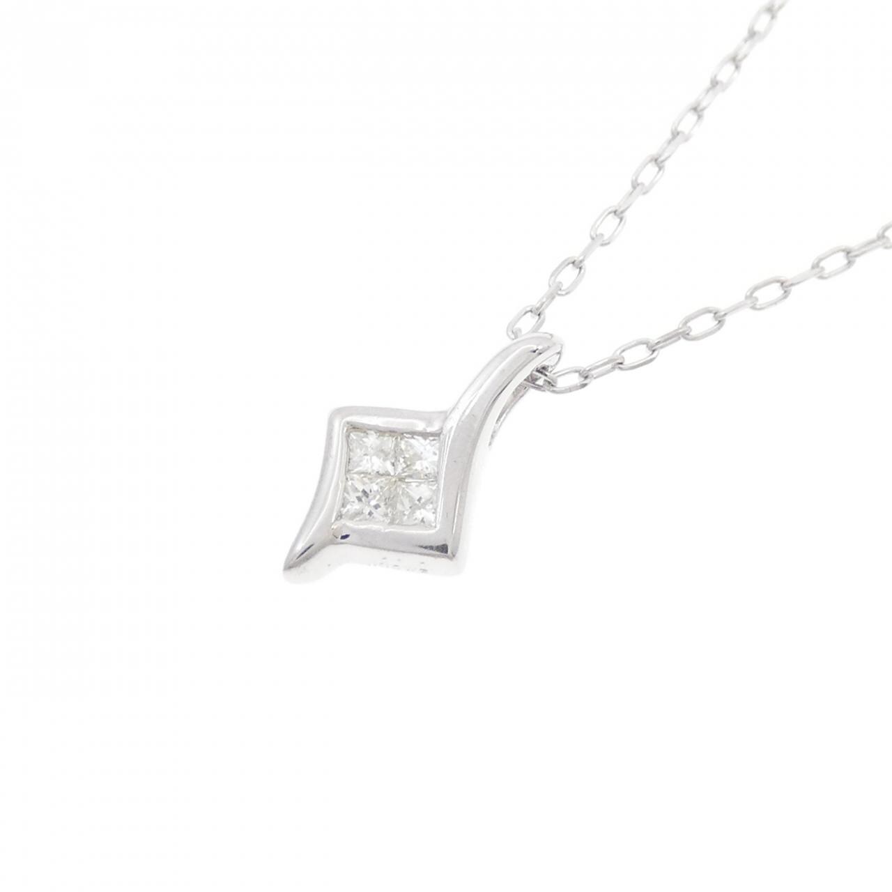 K18WG ダイヤモンド ネックレス 0.10CT