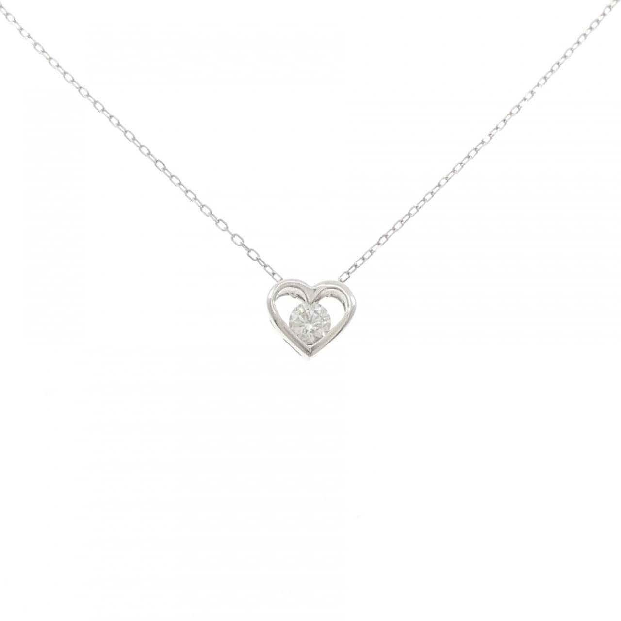 PT900/PT850 ハート ダイヤモンド ネックレス 0.266CT