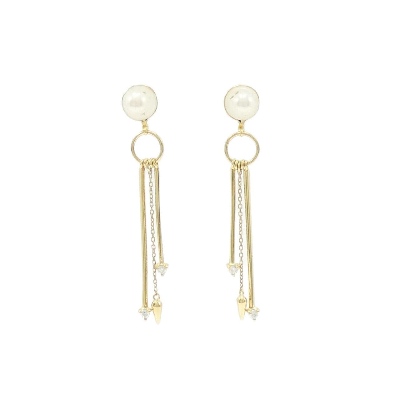 K18YG 淡水パール ピアス 4.1mm