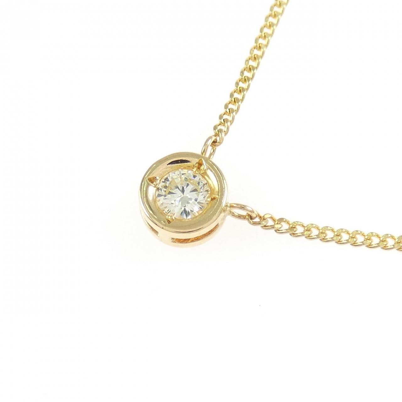 K18YG ソリティア ダイヤモンド ネックレス 0.16CT