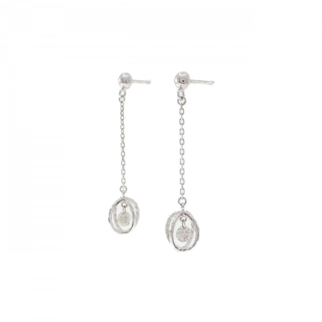 K18WG ダイヤモンド ピアス 0.16CT