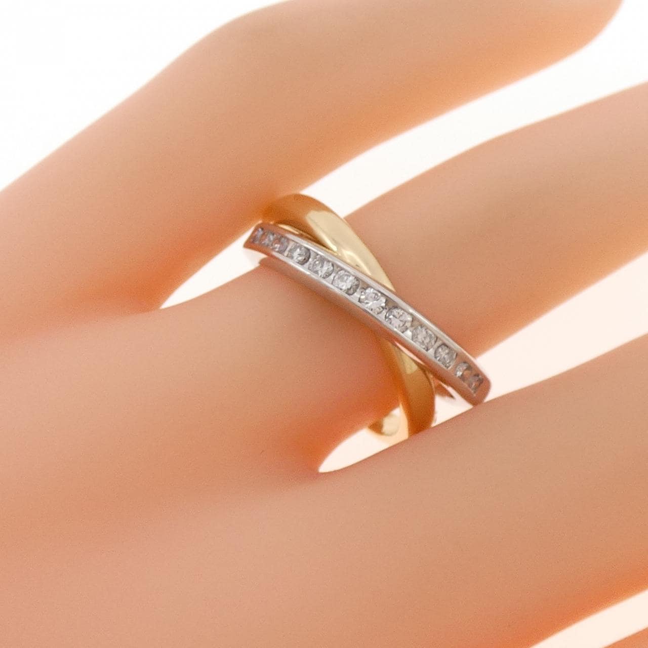 K18YG/K14WG ダイヤモンド リング 0.25CT