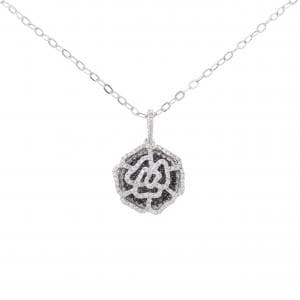 K18WG ローズ ダイヤモンド ネックレス 0.85CT