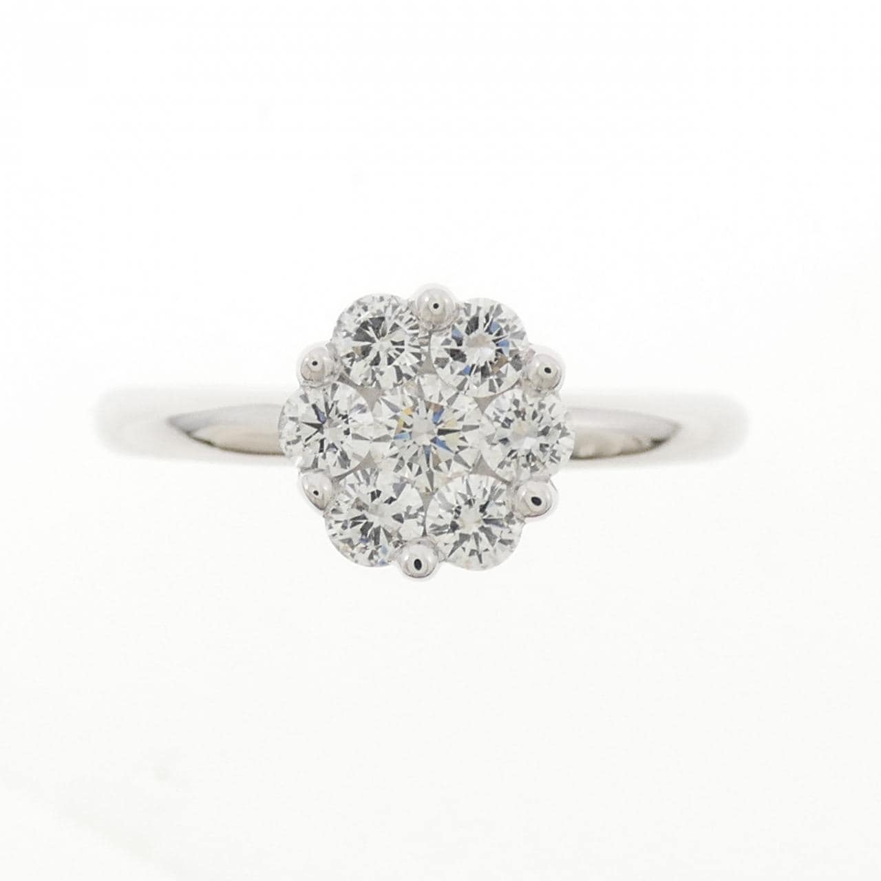 750WG フラワー ダイヤモンド リング 0.50CT