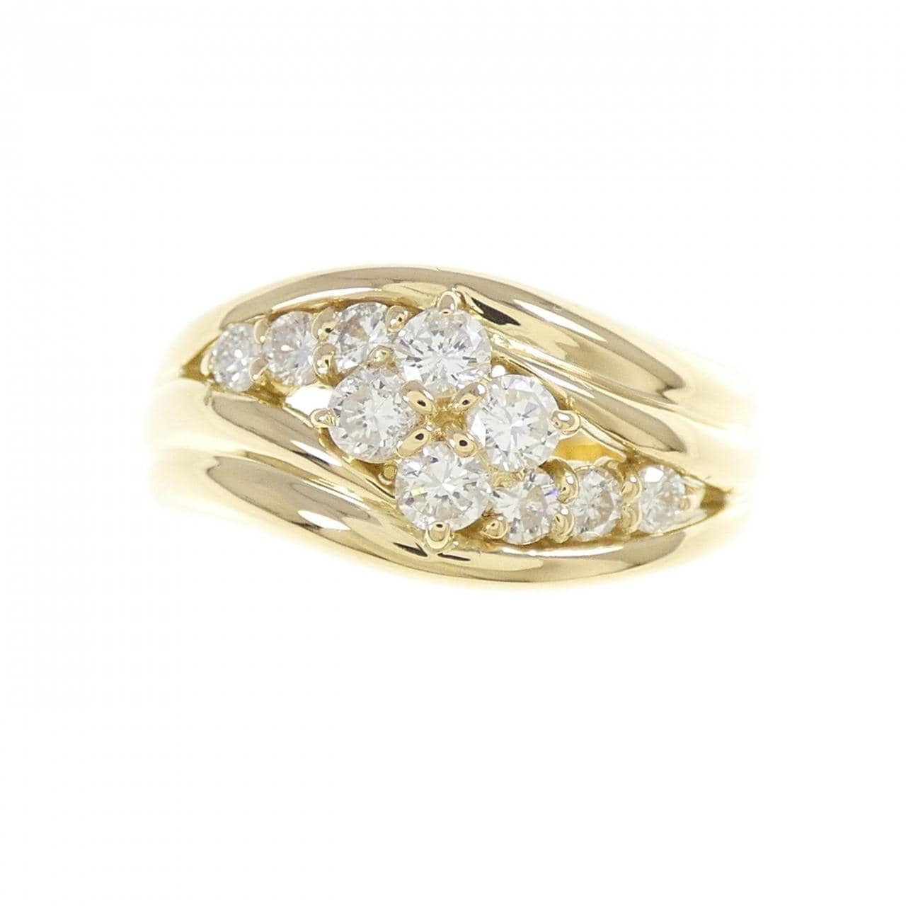 K18YG フラワー ダイヤモンド リング 0.50CT
