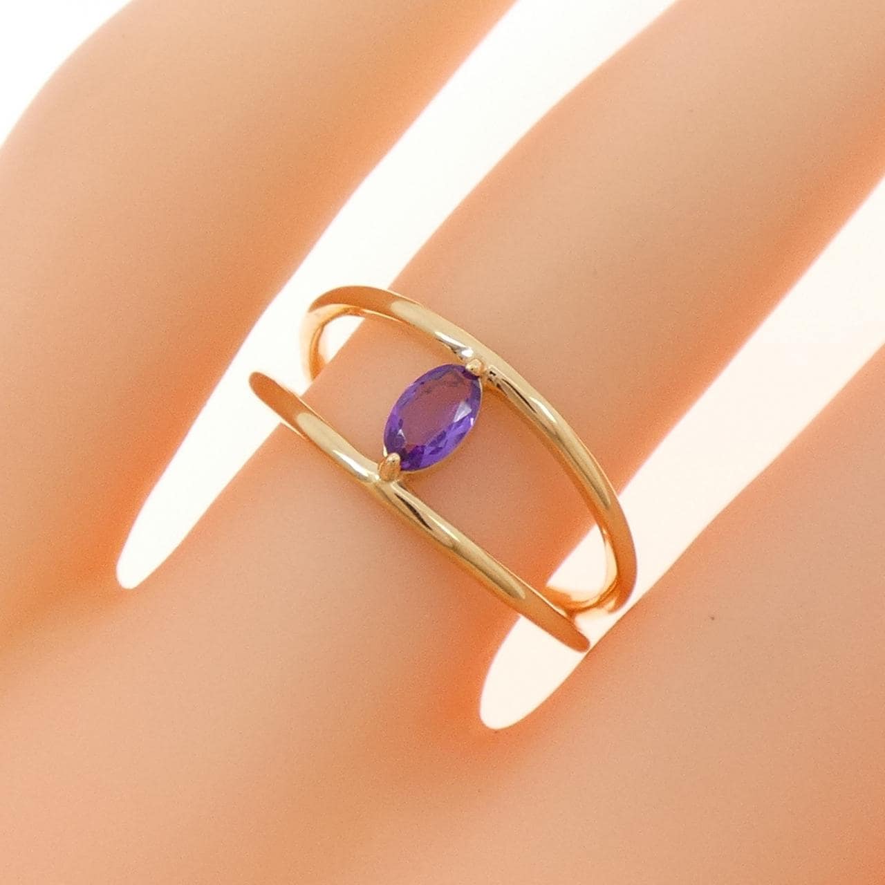 【新品】K18YG アメジスト リング