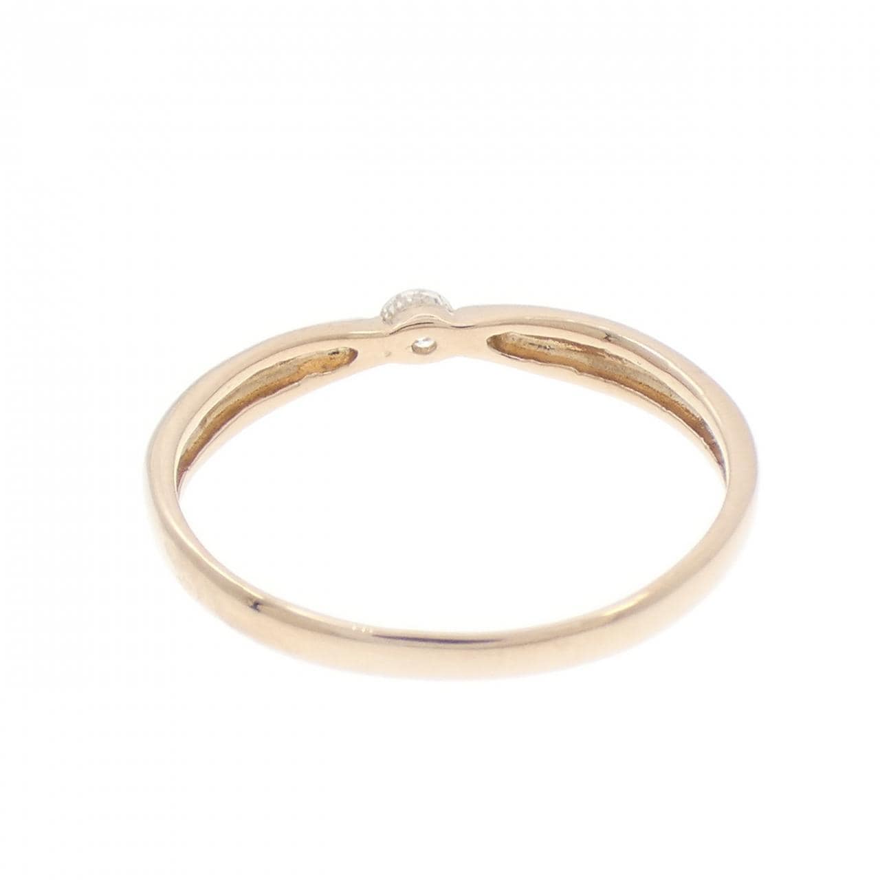 K18PG ソリティア ダイヤモンド リング 0.08CT
