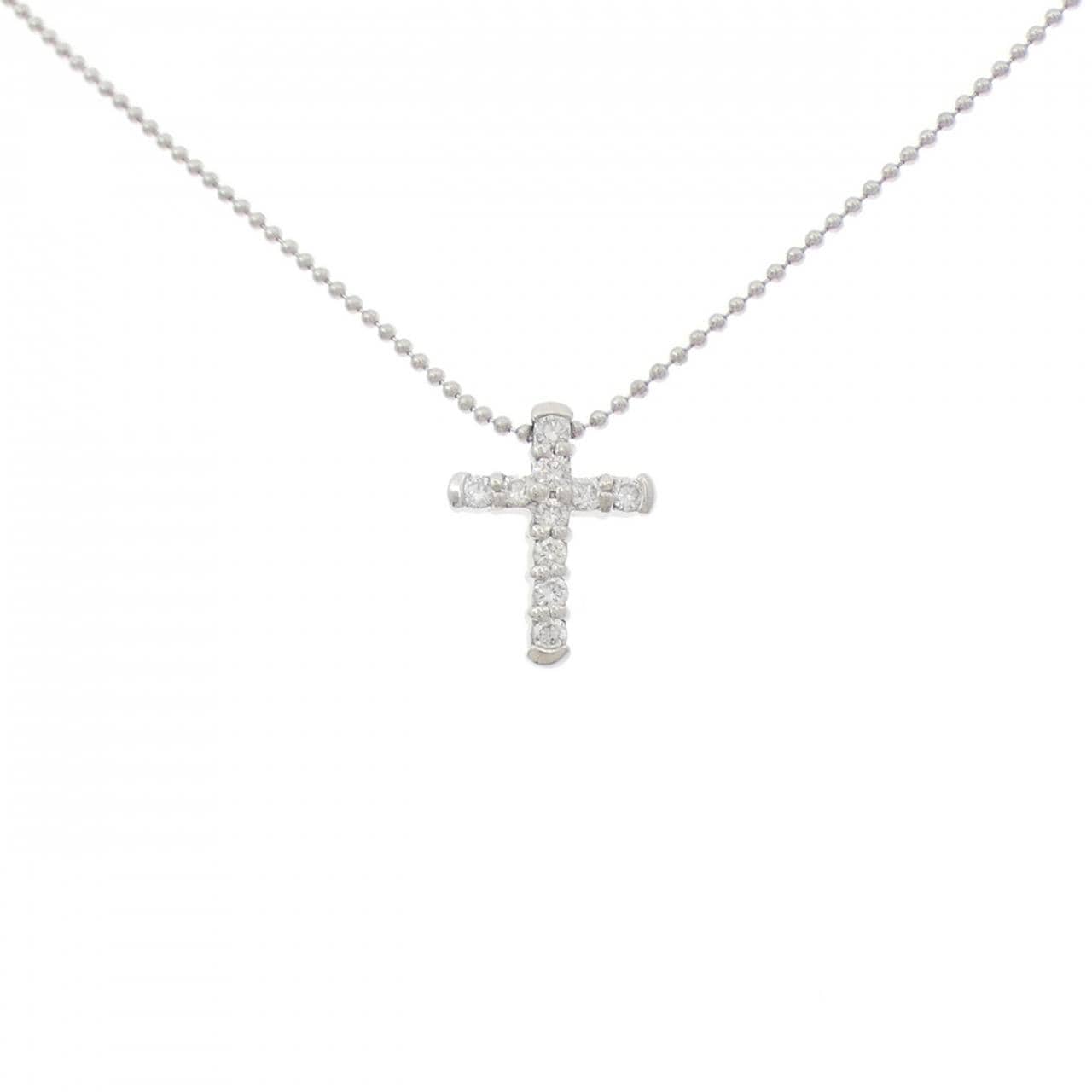 PT900/PT850 クロス ダイヤモンド ネックレス 0.20CT