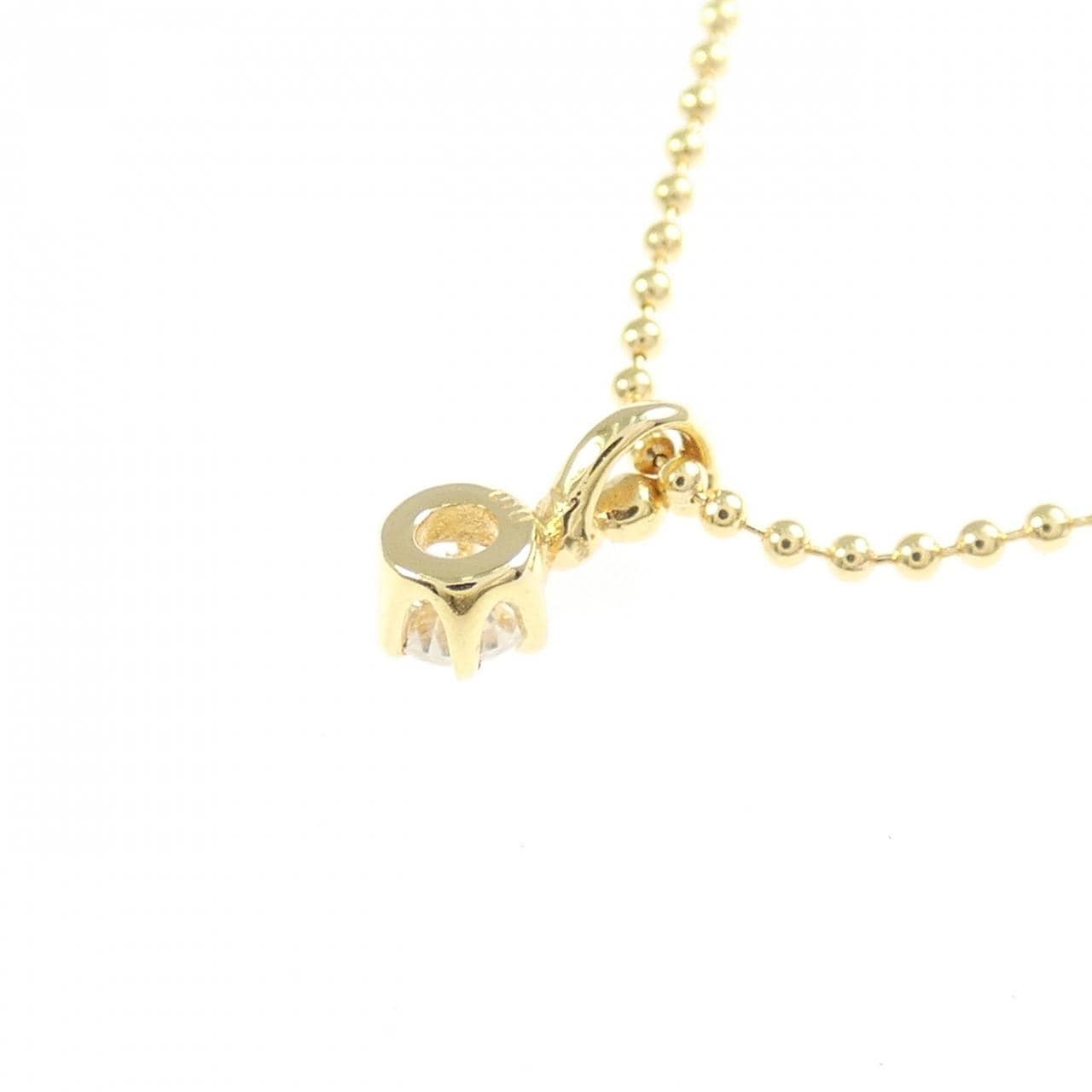 K18YG ソリティア ダイヤモンド ネックレス 0.10CT