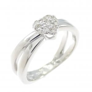 K18WG ハート ダイヤモンド リング 0.15CT