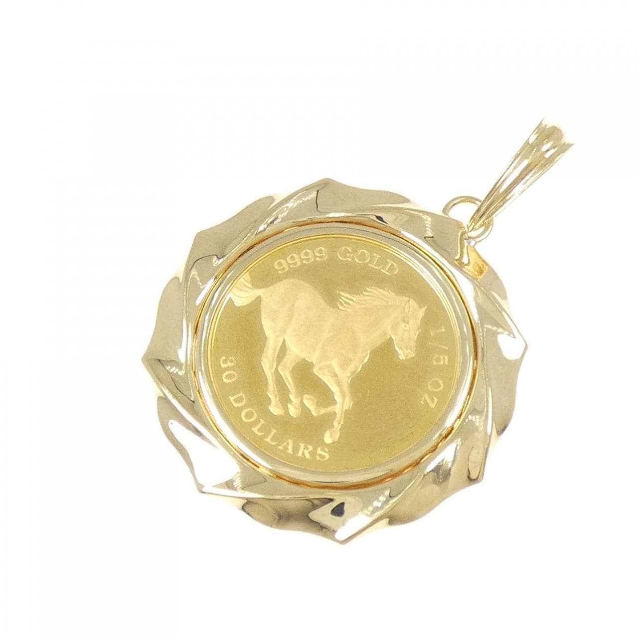 K18YG (框) 硬币吊坠