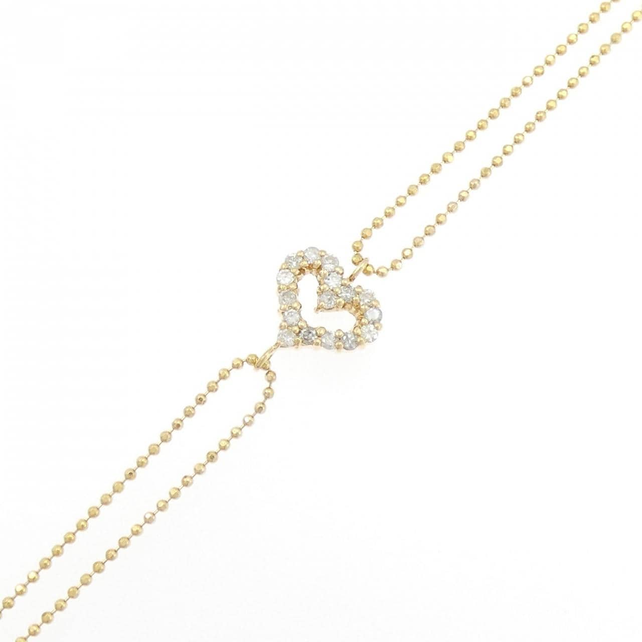 K18YG ハート ダイヤモンド ブレスレット 0.20CT