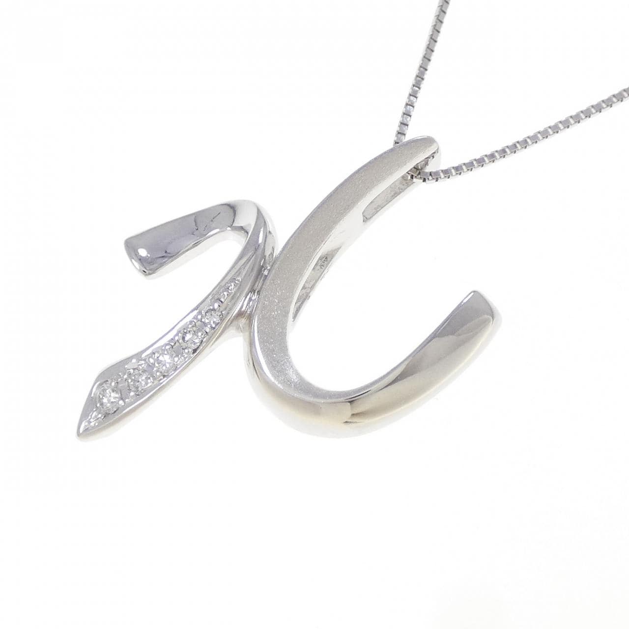 K18WG ダイヤモンド ネックレス 0.09CT