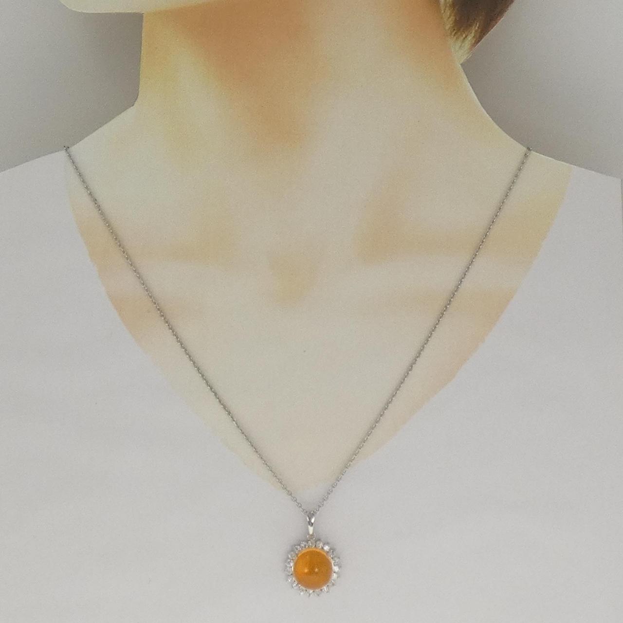 PT900/PT850 オパール ネックレス 6.42CT