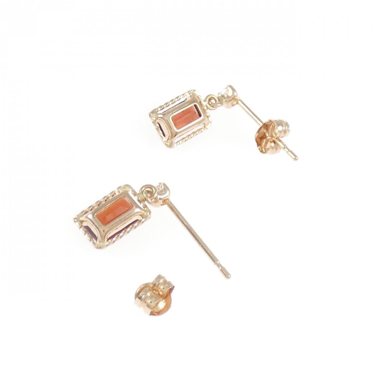 K14PG ガーネット ピアス