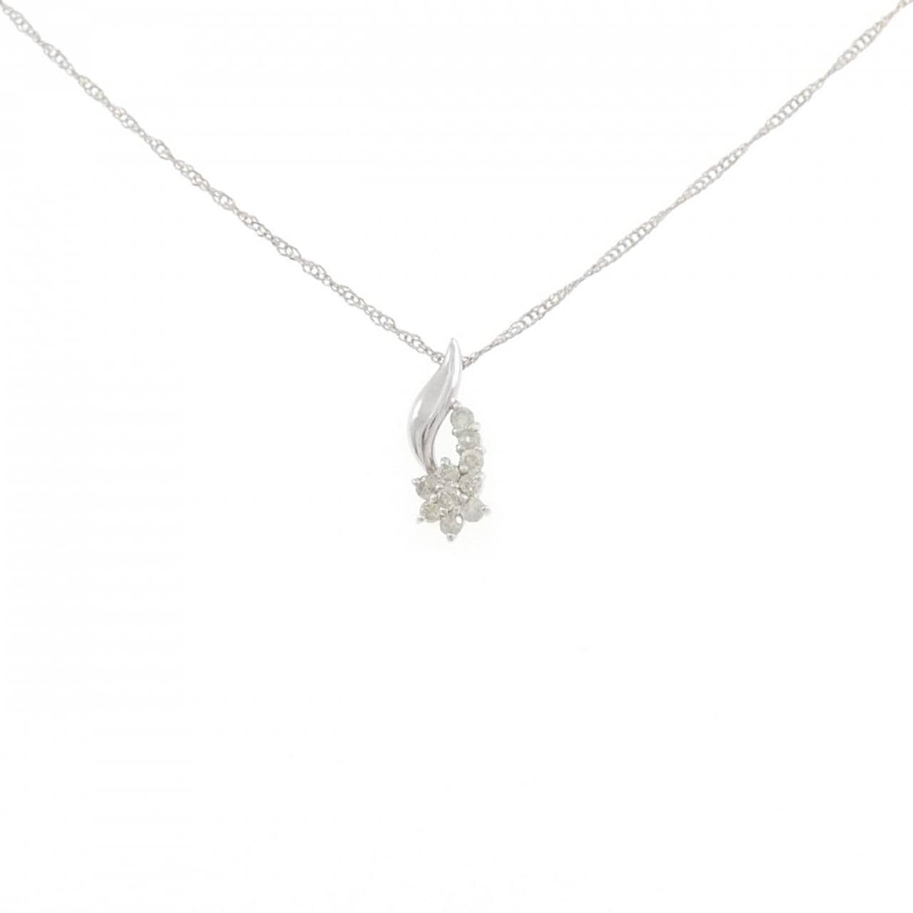 PT900/PT850 フラワー ダイヤモンド ネックレス 0.1CT