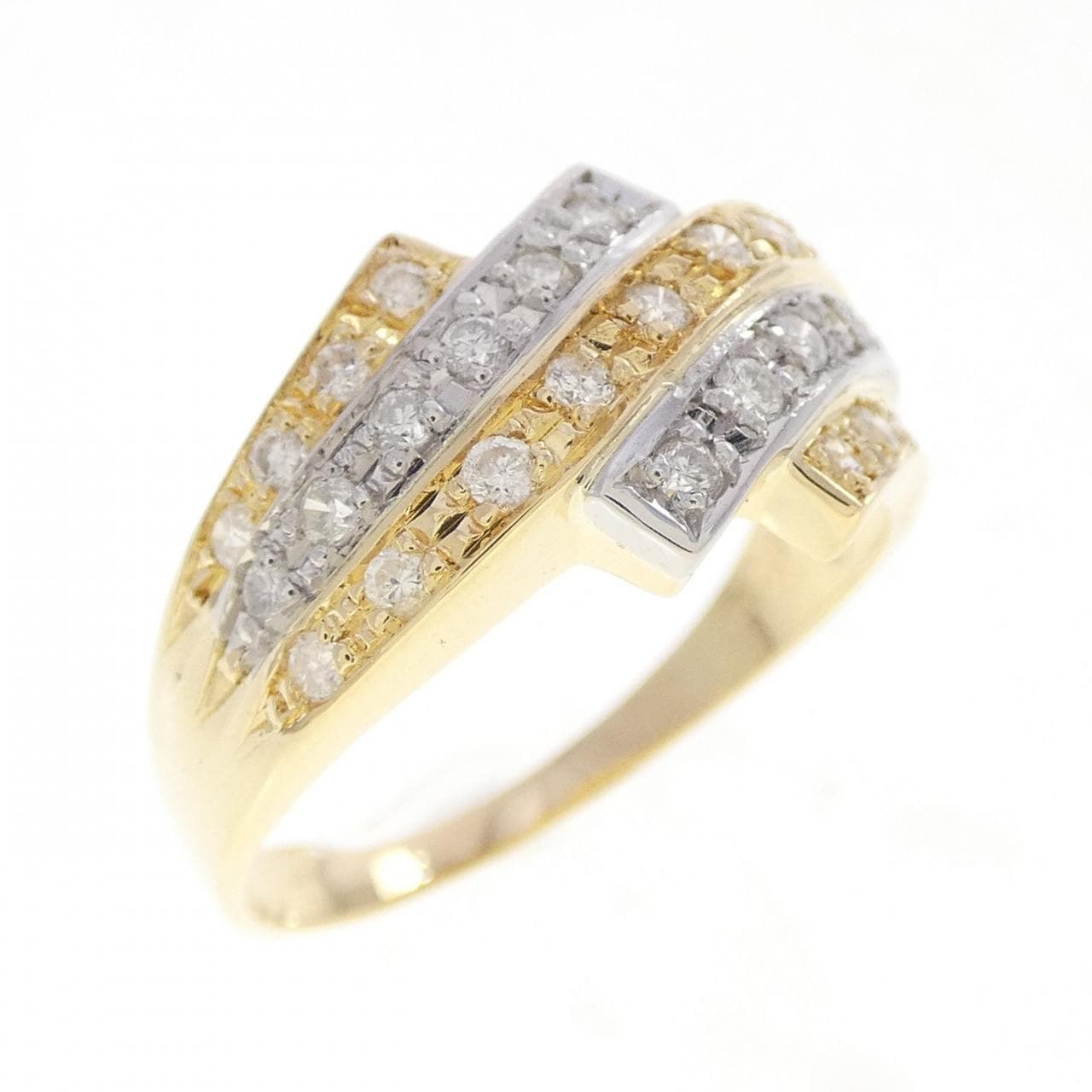 K18YG/PT900 ダイヤモンド リング 0.35CT