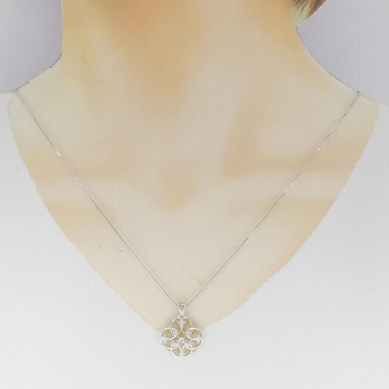 K18YG/K18WG ダイヤモンド ネックレス 0.33CT