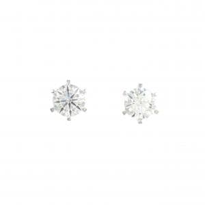 【リメイク】PT900/ST ダイヤモンド ピアス 0.408CT 0.428CT D VS2 3EXT-EXT H&C