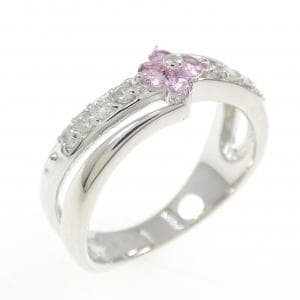 K14WG フラワー サファイヤ リング