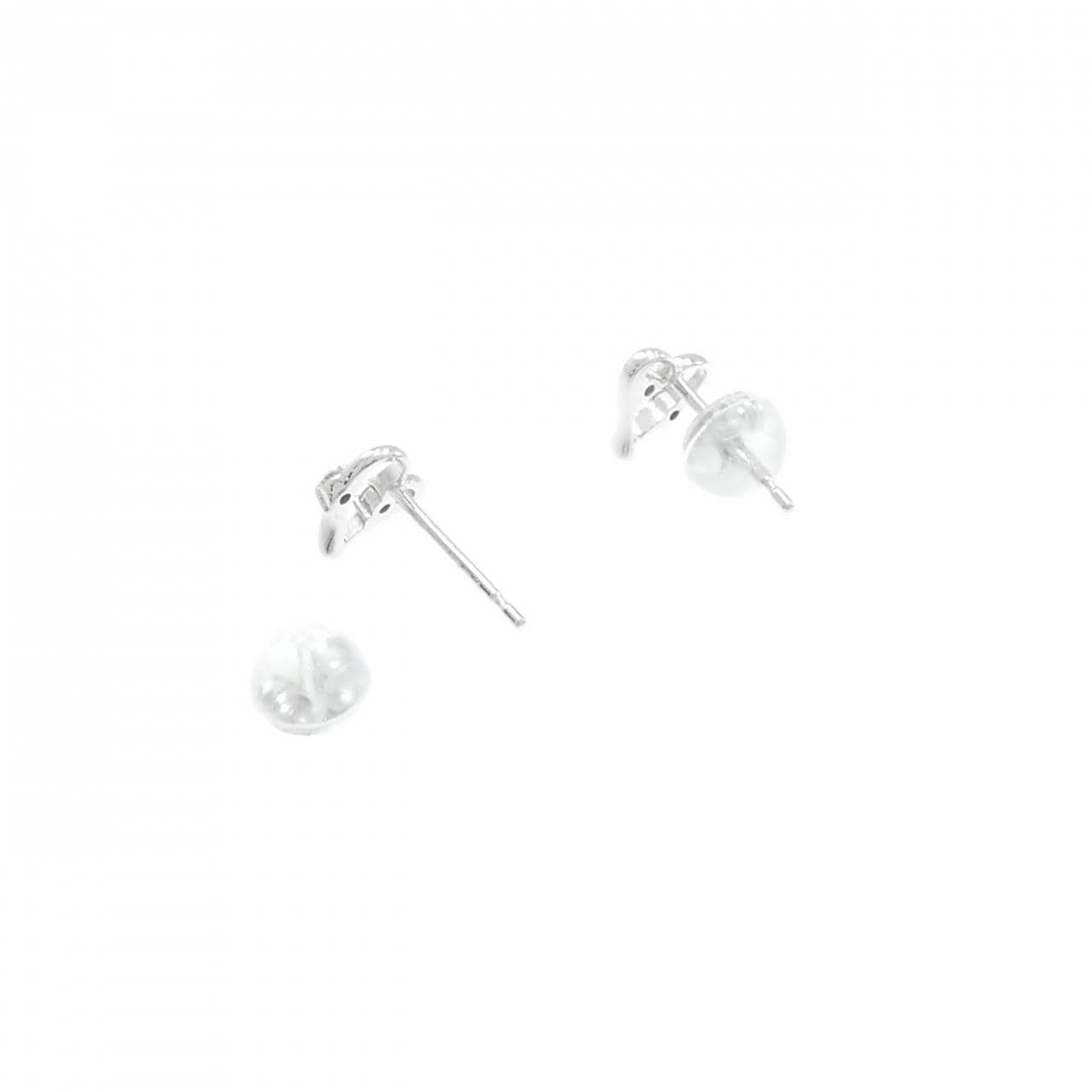 K14WG ハート ダイヤモンド ピアス 0.04CT