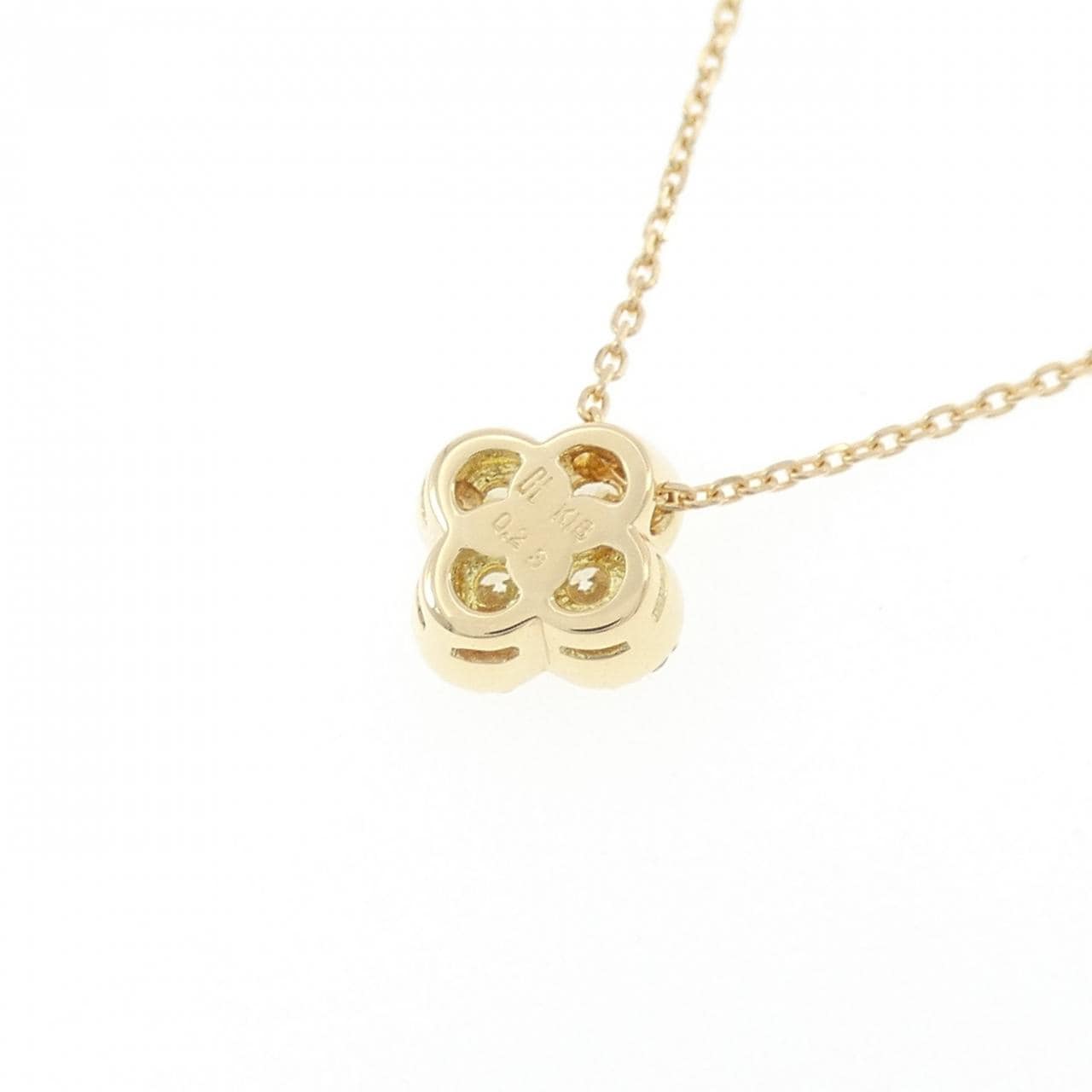 K18YG フラワー ダイヤモンド ネックレス 0.23CT