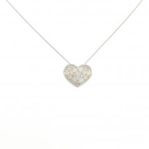 K18WG パヴェ ハート ダイヤモンド ネックレス 0.30CT
