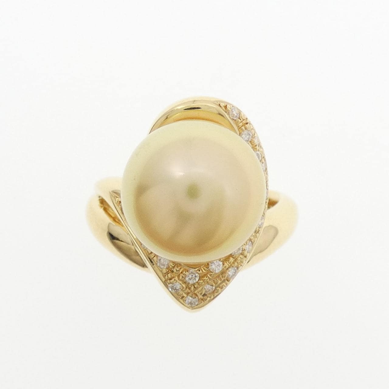 K18YG 白蝶パール リング 11.5mm