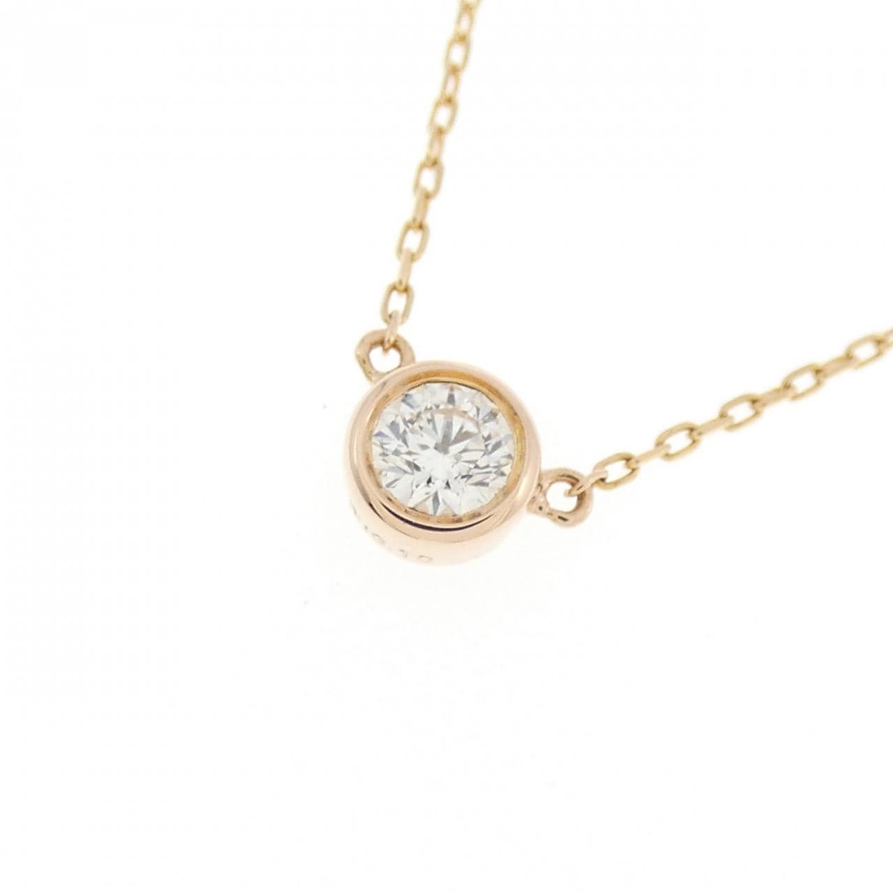 K18PG ソリティア ダイヤモンド ネックレス 0.10CT