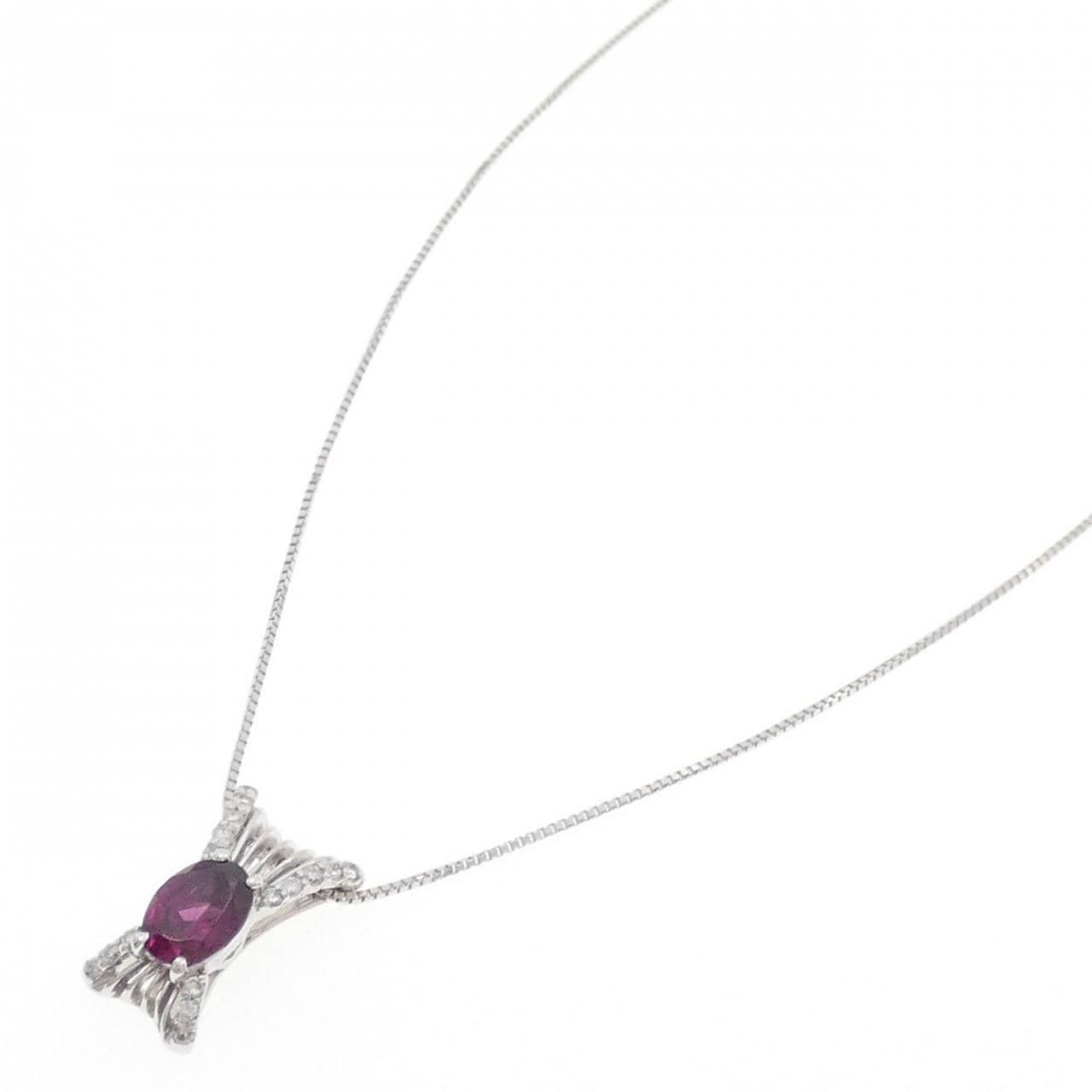 K18WG ガーネット ネックレス 1.30CT