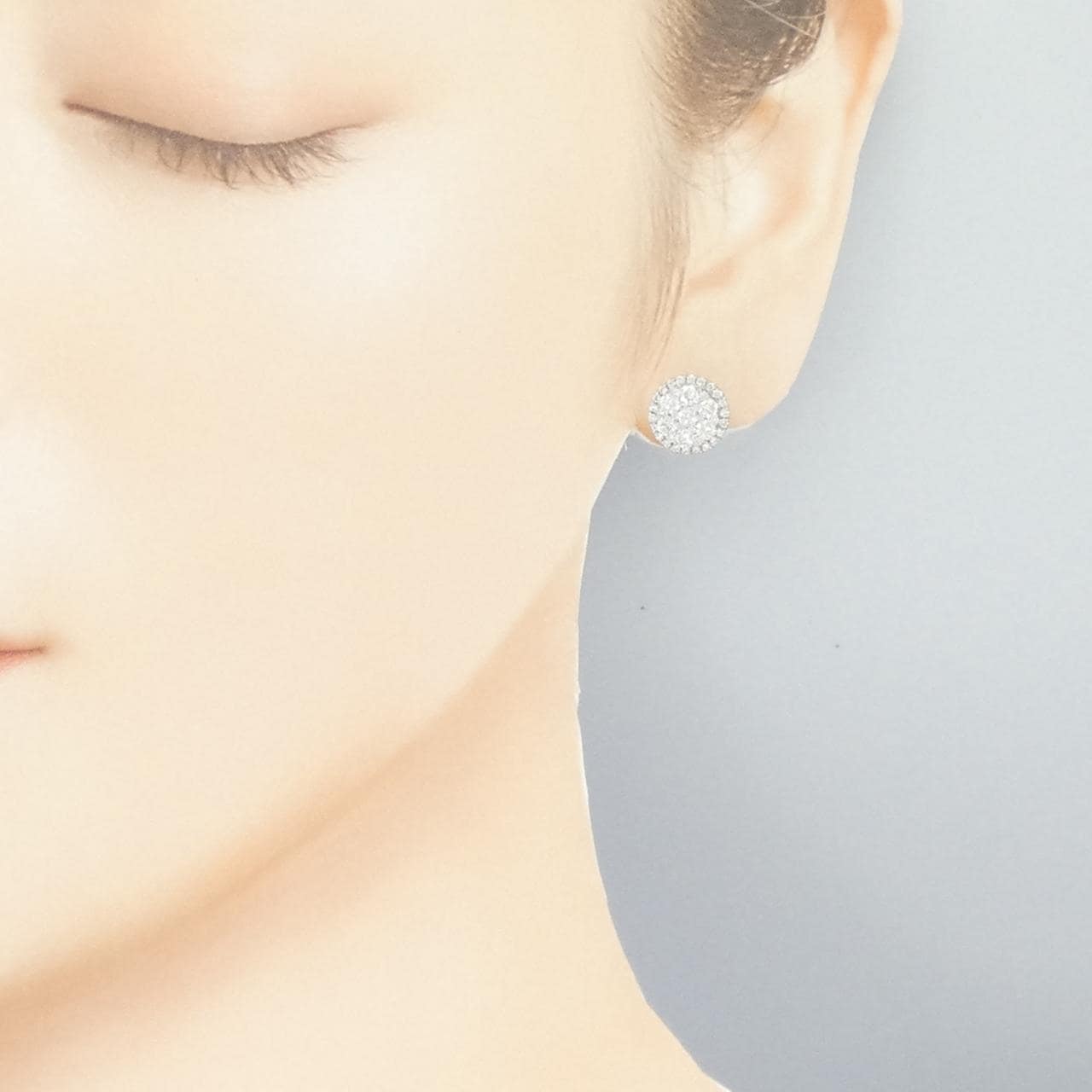 K14WG ダイヤモンド ピアス