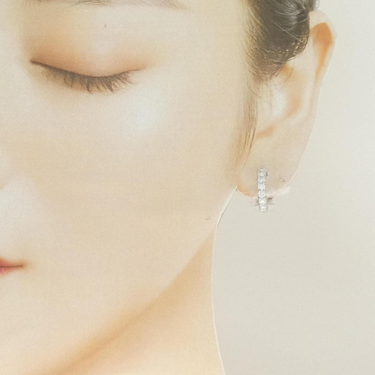 PT900/K14WG ダイヤモンド ピアス 1.00CT