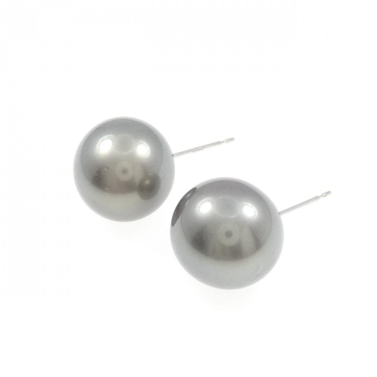 K14WG 黒蝶パール ピアス 12.1mm