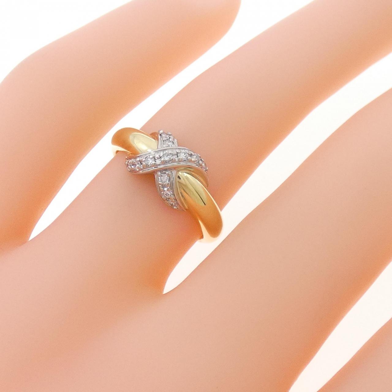 750YG/PT900 Diamond Ring 0.11CT