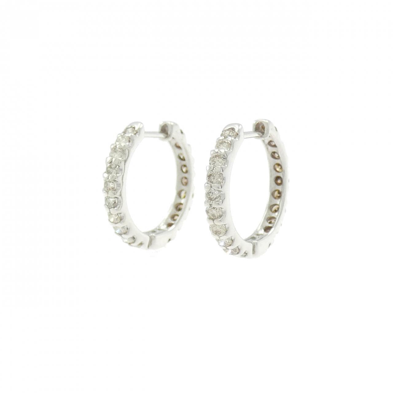 K18WG ダイヤモンド ピアス 1.0CT