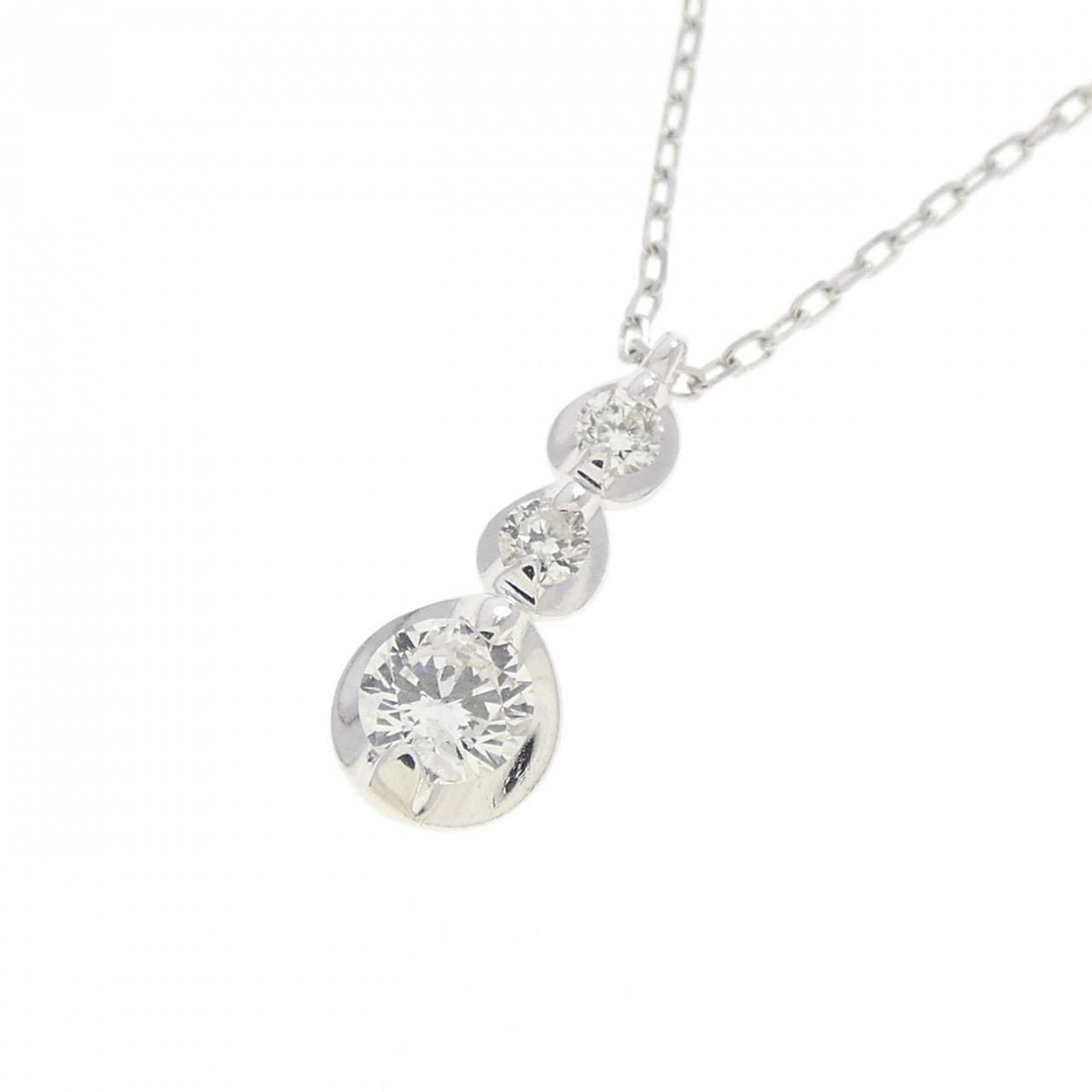 K10WG ダイヤモンド ネックレス 0.10CT
