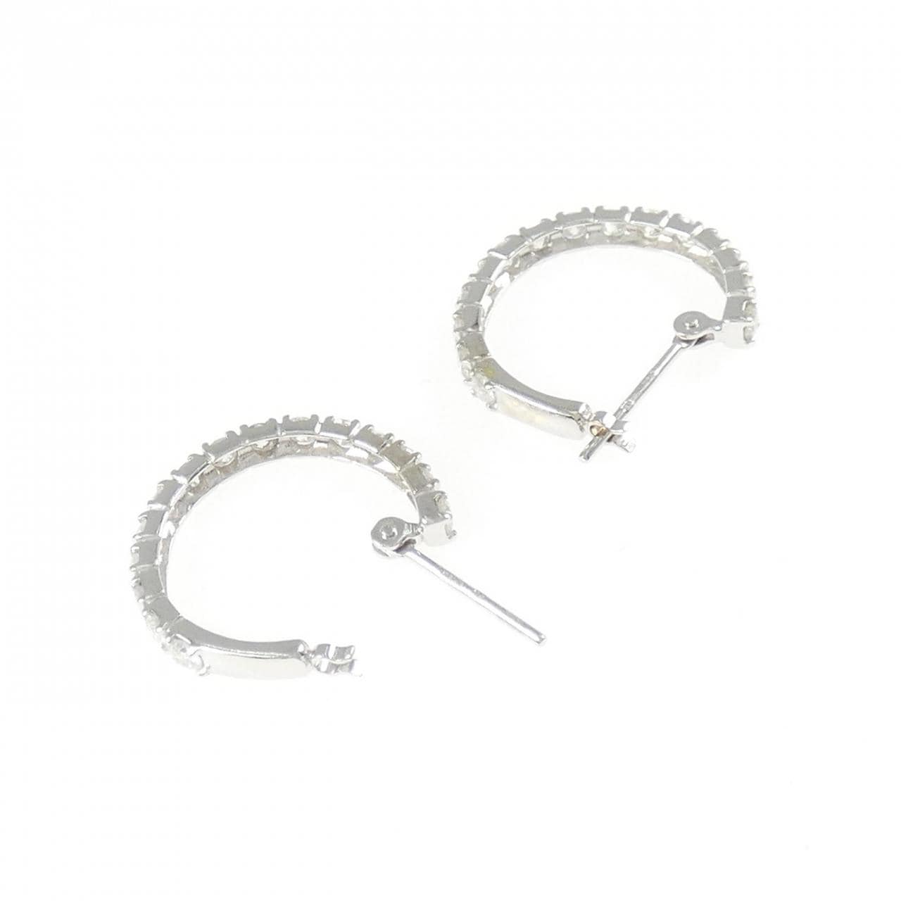 K18WG ダイヤモンド フープ ピアス 1.0CT
