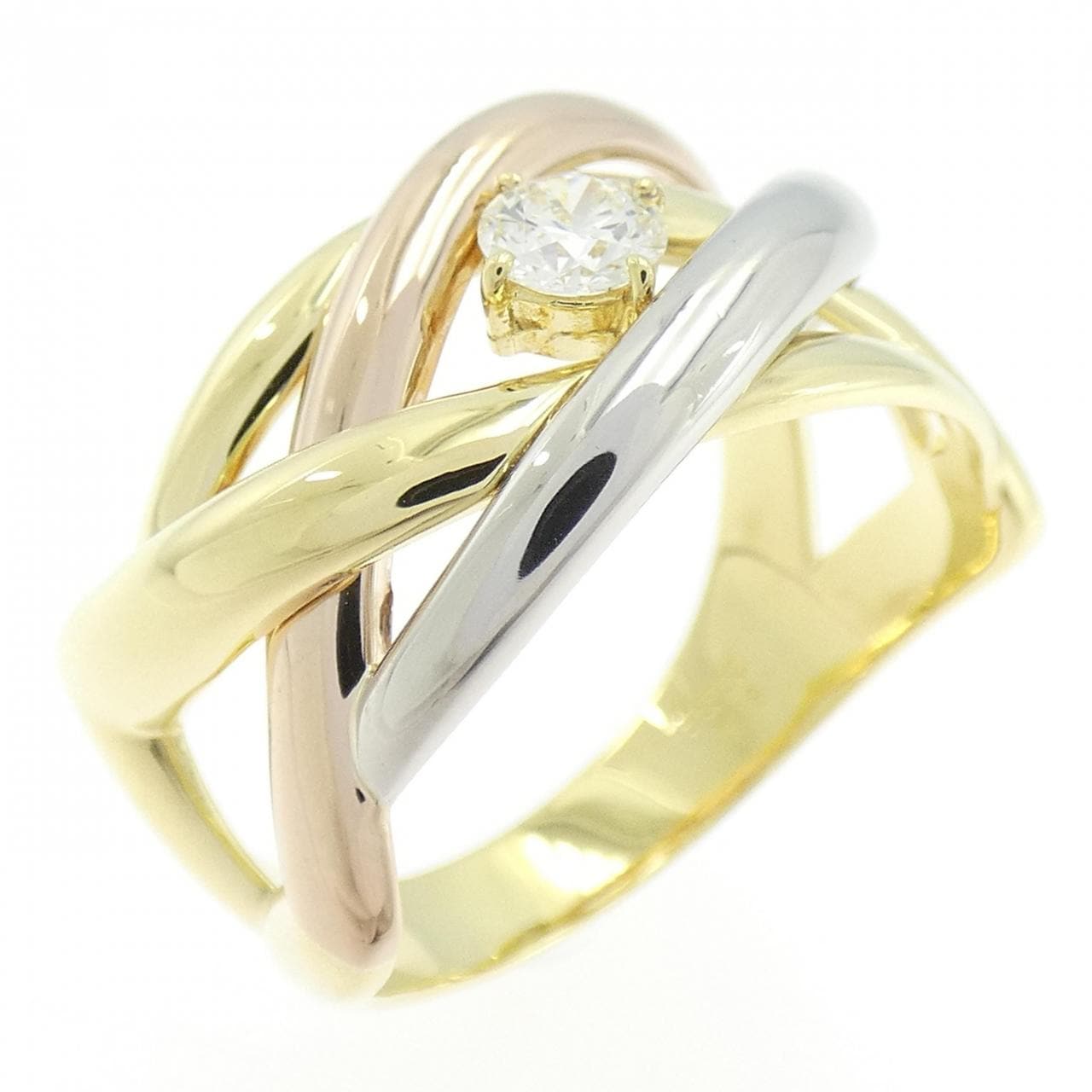 K18YG/PT950/K18PG Diamond Ring 0.210CT
