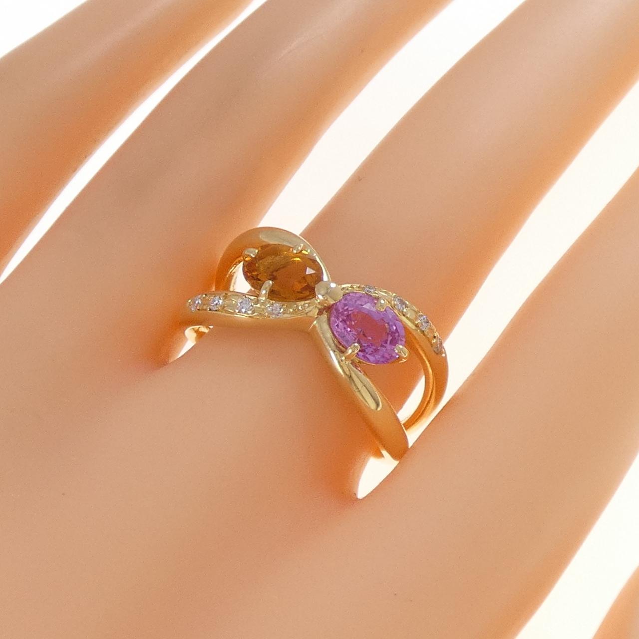 K18YG カラーストーン リング