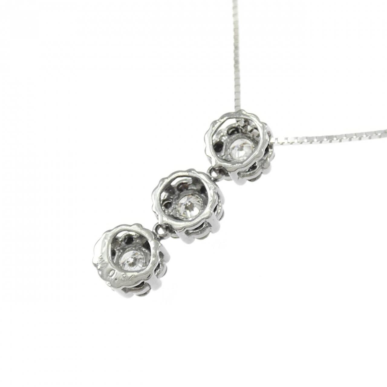 K10BG/K10WG フラワー ダイヤモンド ネックレス 0.34CT