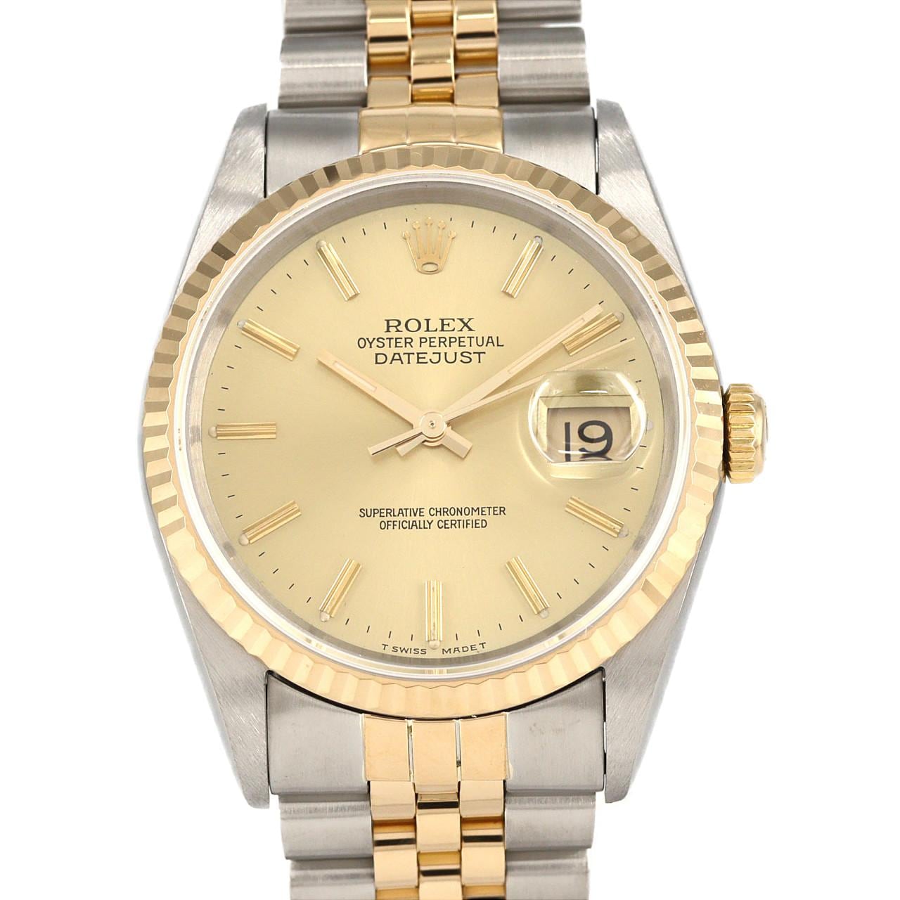 ロレックス デイトジャスト 16233 SSxYG 自動巻 S番