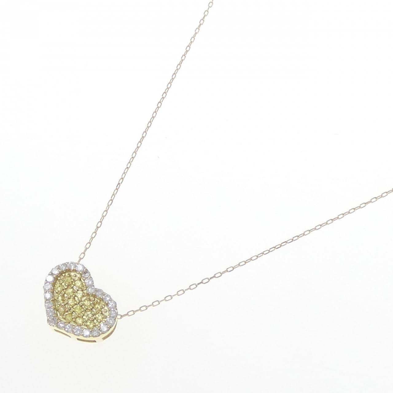 K18YG ハート サファイヤ ネックレス 0.15CT