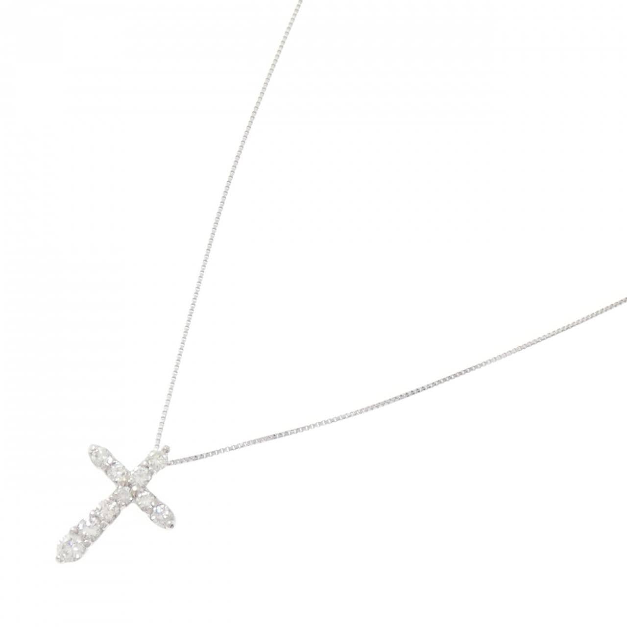 PT/PT850 クロス ダイヤモンド ネックレス 0.50CT