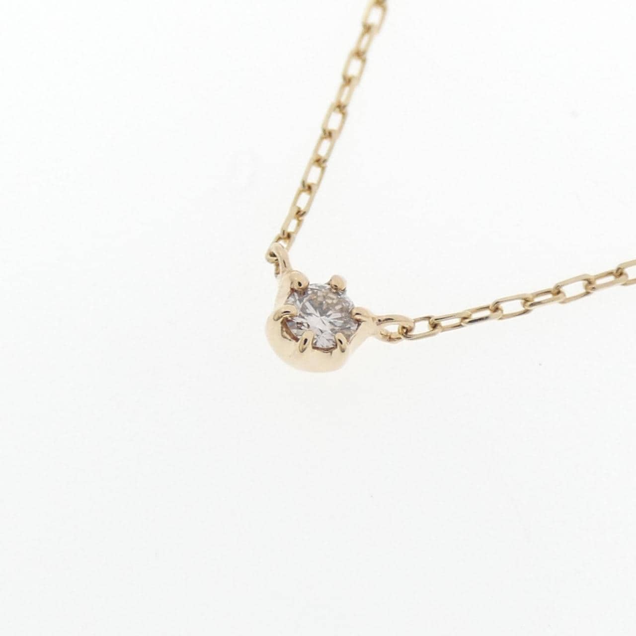 K10YG ソリティア ダイヤモンド ネックレス 0.05CT