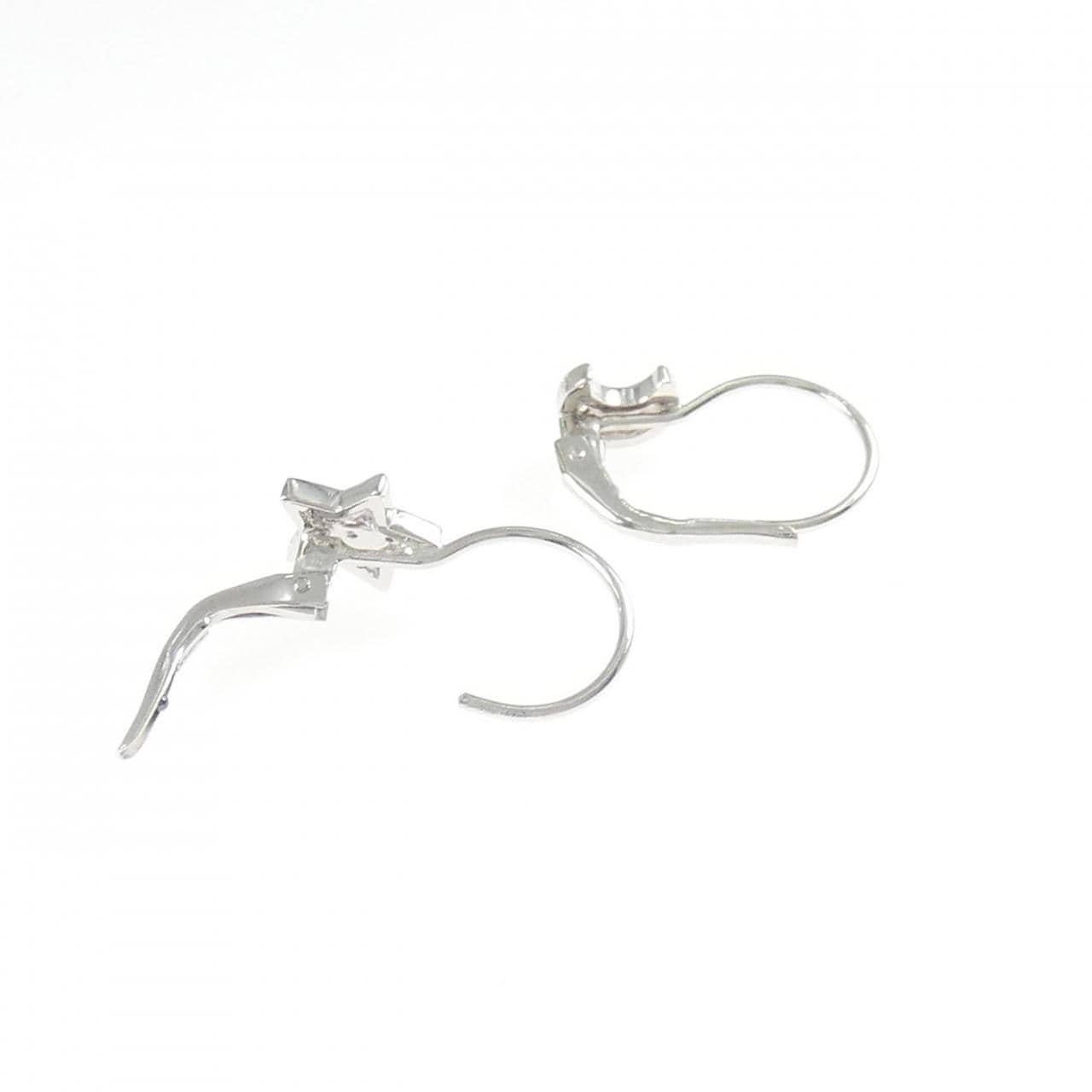 PT900 ムーン×スター ダイヤモンド ピアス 0.06CT